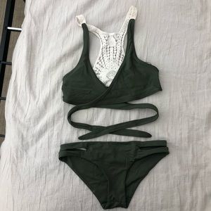 L*Space Olive Wrap Bikini Set